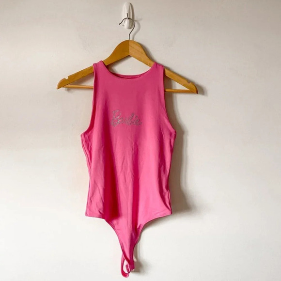 Barbie Rhinestone High Neck Bodysuit Pink Size Small - Picture 4 of 8